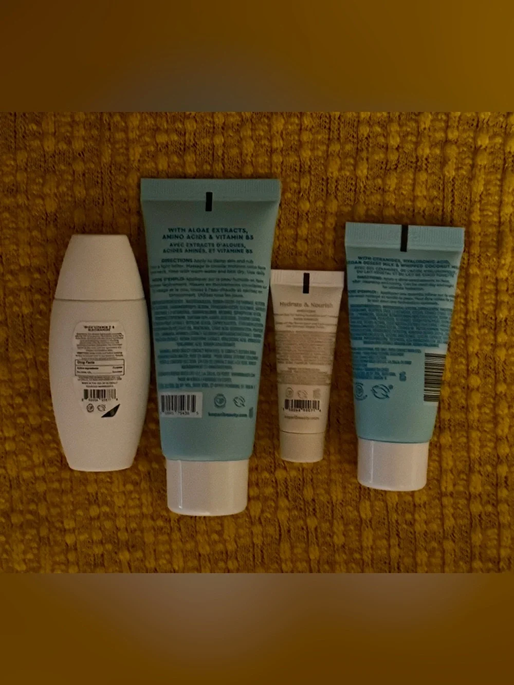 Kopari Travel Minis Set ~ Cleanser, Sunscreen, Ceramide Cream, & Lip Balm ~ NEW